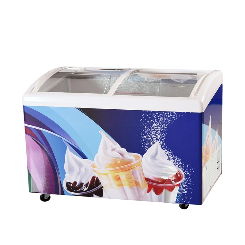 Commercial Type Sliding Doors Chest Freezers Chiller Ice Cream Display