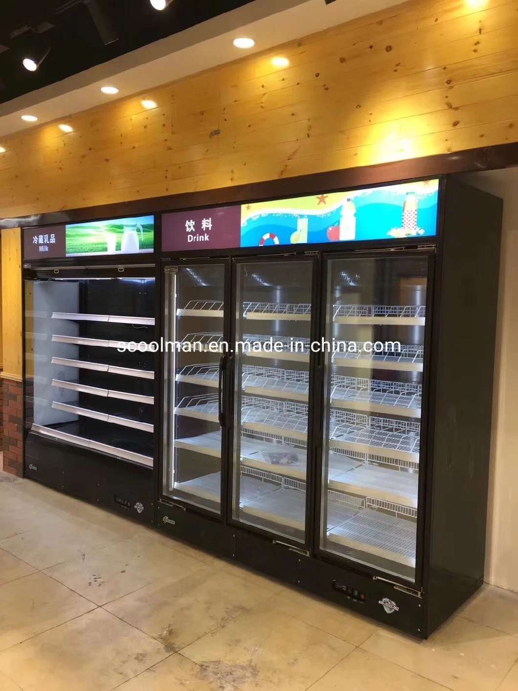 3 Glass Door Display Fridge for Coca Cola and Pepsi