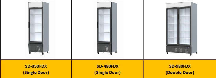 Vertical Single Door Display Frozen Food Supermarket Commercial Freezer