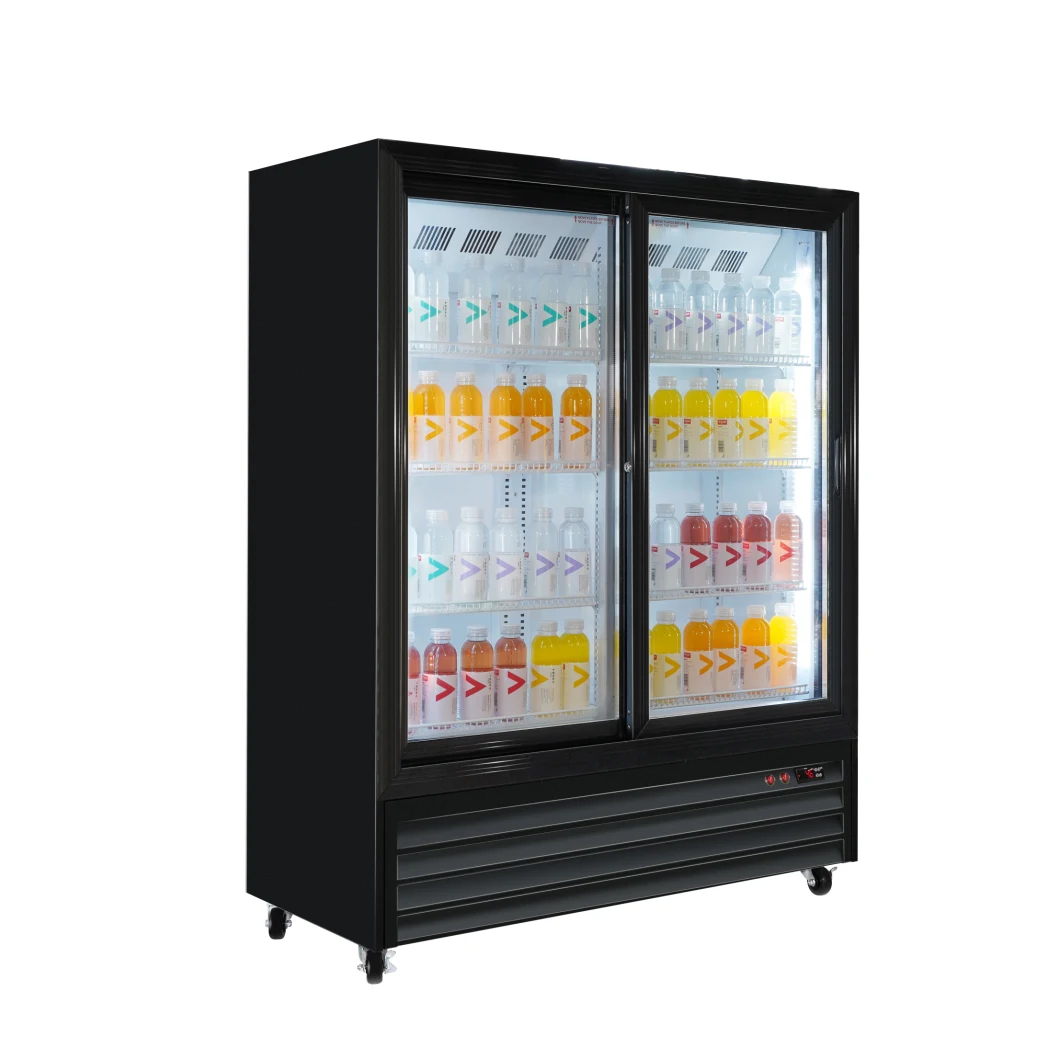 400L Commercial Refrigerator Glass Door Bar Counter Drinks Display Beer Fridge for Energy Drink Showcase