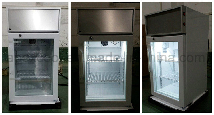 Counter Top Compact Hotel Mini Freezer Fridge with Glass Door, Bar Fridge 50L with Ce CB