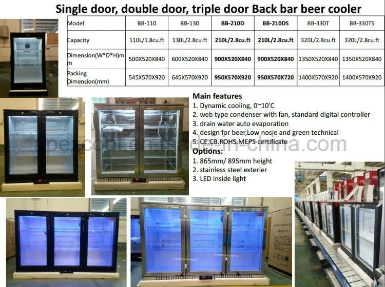 Apex Vertical Back Bar Beer Coolers/Freezers/Chiller/Refrigerator/Mini Bar Fridge with Ce, CB