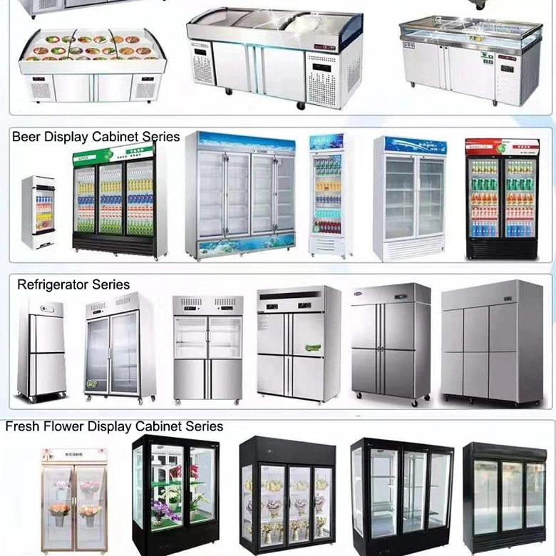 Supermarket Fruit Refrigerator Glass Display Freezer Glass Door Display Cooler