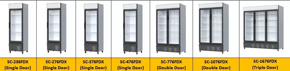 Double Doors Defrosting Glass Door Supermarket Refrigerator Commercial Freezer