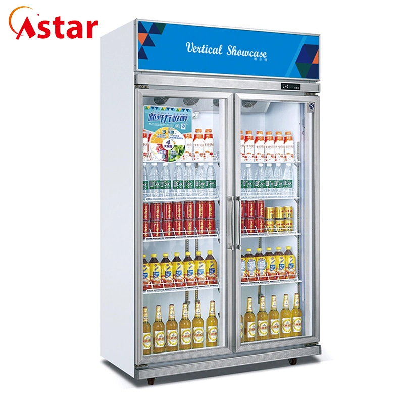 High Quality Upright Display 1800L Three Doors Big Capacity Beverage Showcase with Low Price