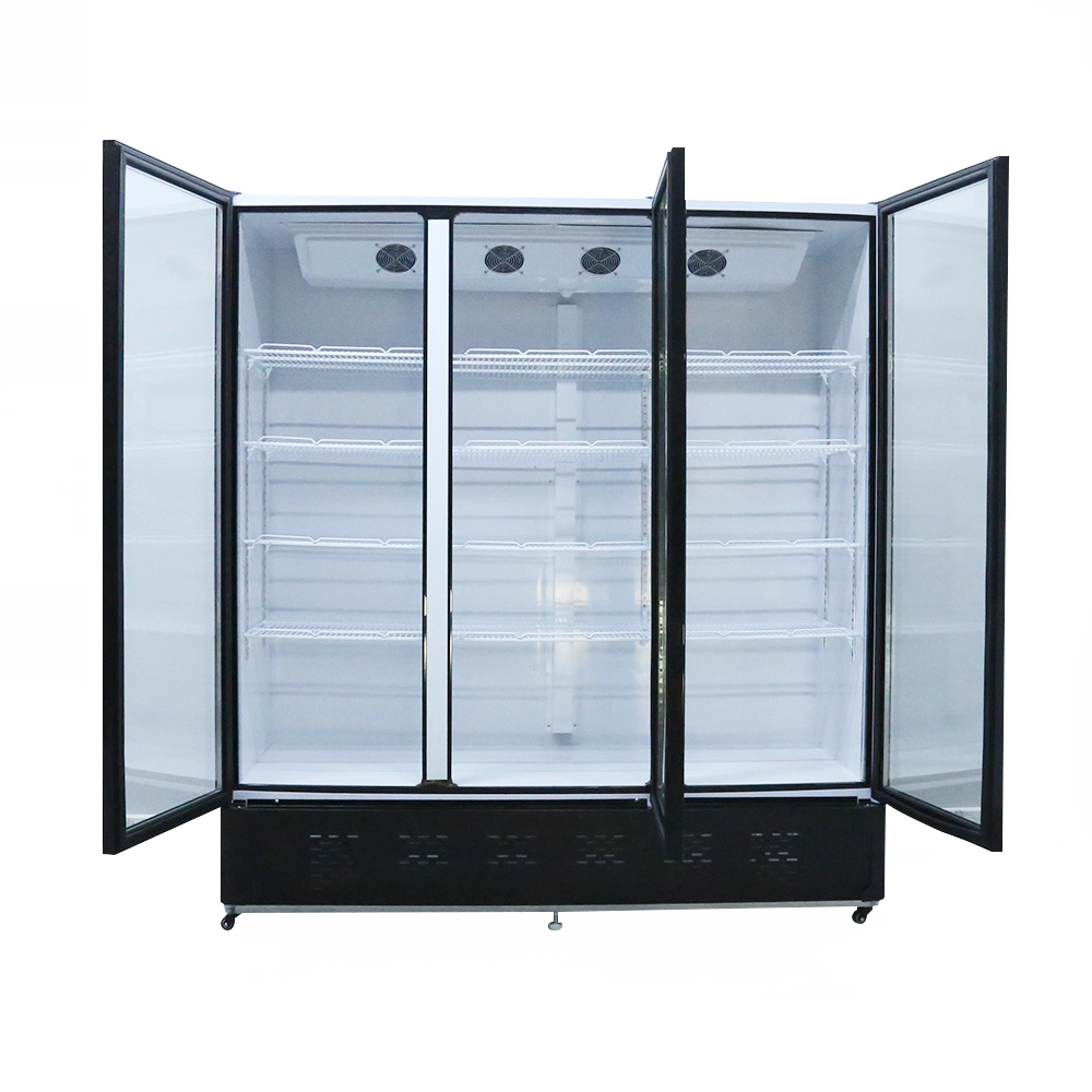 Big Capacity 663L Double Door Display Cooler Drink Beverage Display Showcase