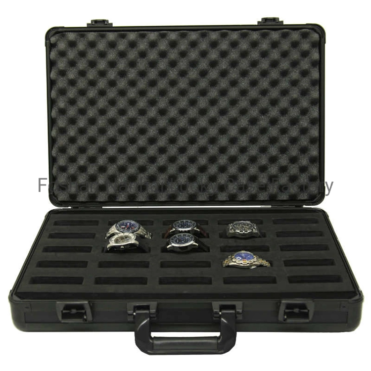 Aluminum Black Watch Case 25 Watches Display Storage Case