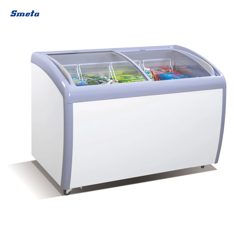 Smeta Sliding Door Glass Commercial Chest Ice Cream Display Freezer Showcase