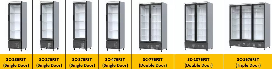 Vertical Single Door Display Frozen Food Supermarket Commercial Freezer