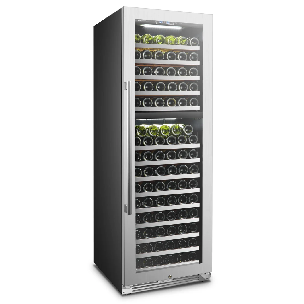 Usf-168d Dual Zone Wine Cooler/Wine Fridge with Ss Front Shelves and LED Light