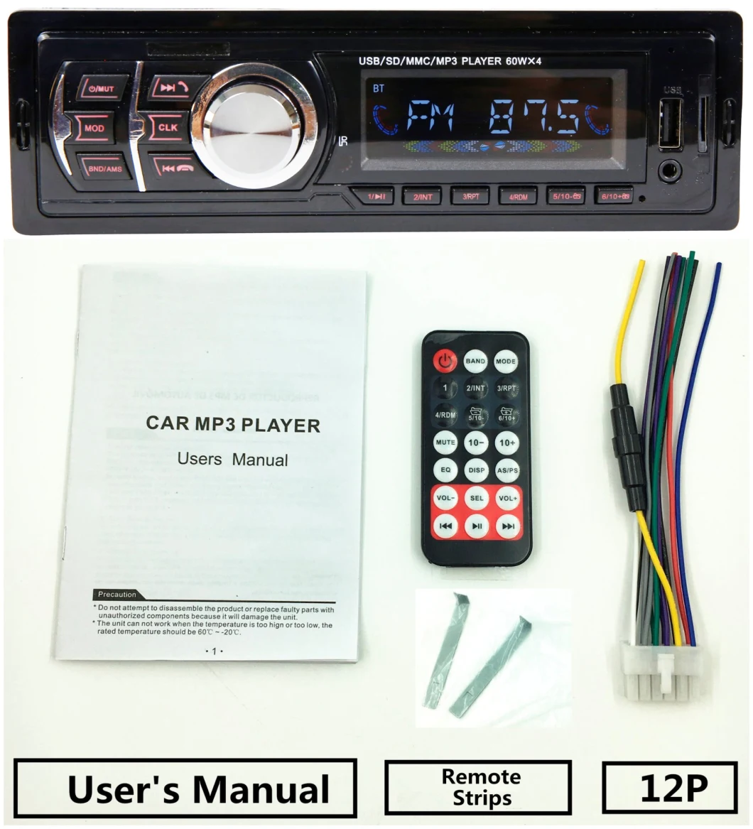 Digital MP3 Audio Player with Aux/Bluetooth/Remote