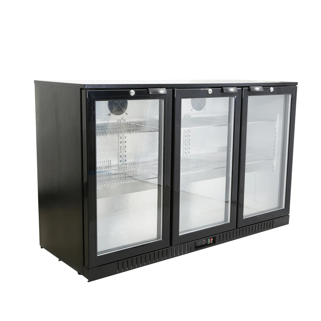 Commercial Triple Glass Door Fridge with 320L Volume Mini Fridge