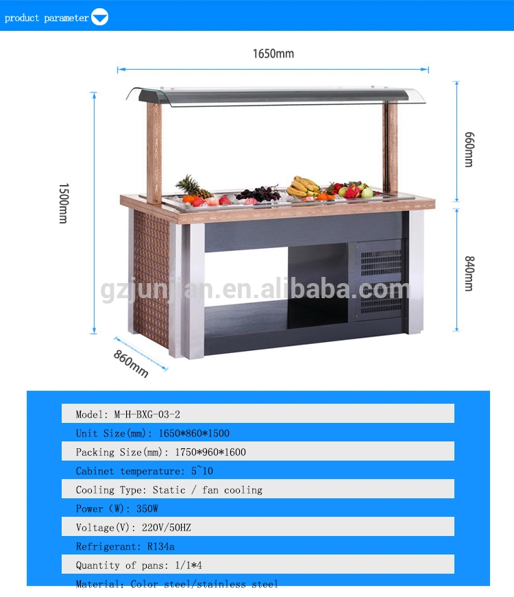 Restaurant Salad Bar / Luxury Salad Bar Fridge / Salad Bar Cooler Guangzhou Manufacturers