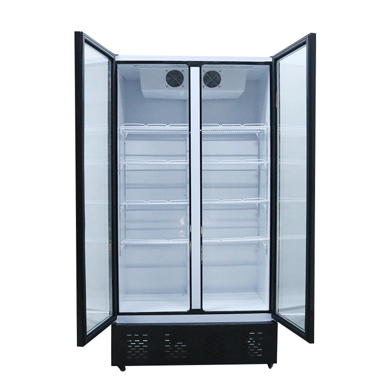 Double Doors Defrosting Glass Door Supermarket Refrigerator Commercial Freezer