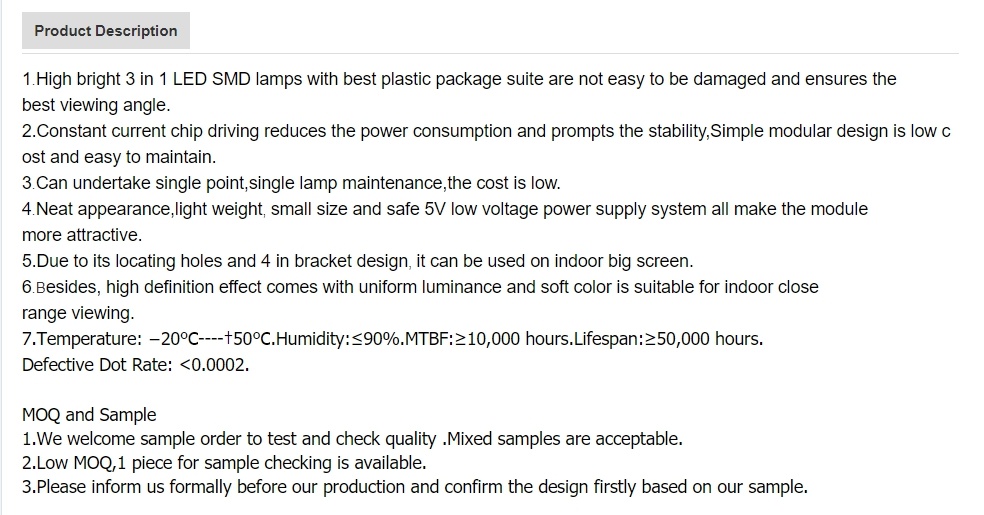 LED Display Unit Board P8 Outdoor Full Color Unit Board 256*128mm Outdoor Full Color LED Module