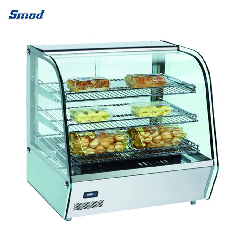 120L Curved Glass Warm Display Cabinet Food Warmer Display Showcase