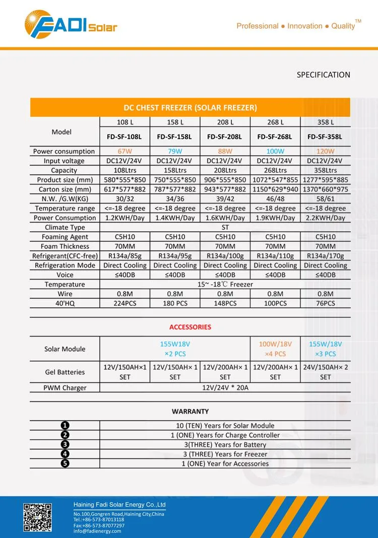 268L DC Solar Freezer Solar Products Solar Freezer Chest Freezer with Solar Panel