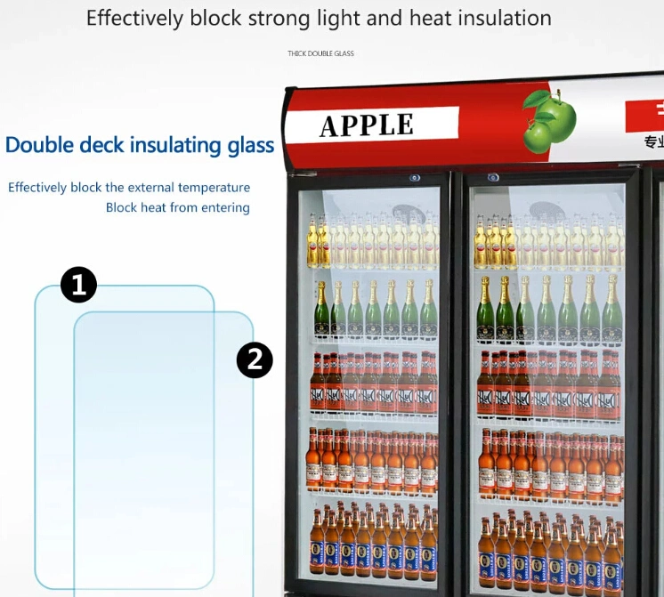 Upright Glass Door Freezer Cooler Fridge Refrigeration