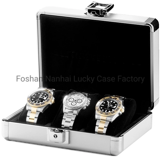 3 Watch Case Aluminum Display Watch Case with Pillows