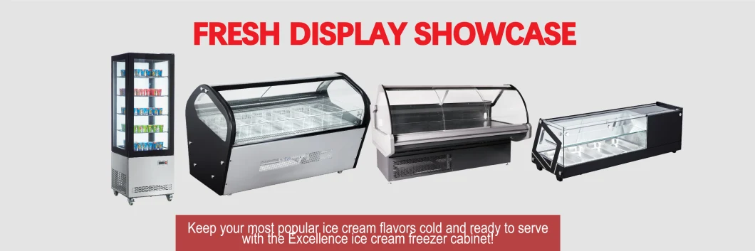 Smeta 44L to 104L Sushi Display Chiller Cheap Horizontal Glass Showcase