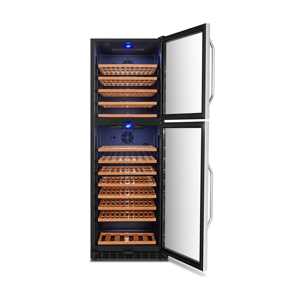 Tempered Glass Double Doors Compressor Fan Cooling Wine Storage Cabinet