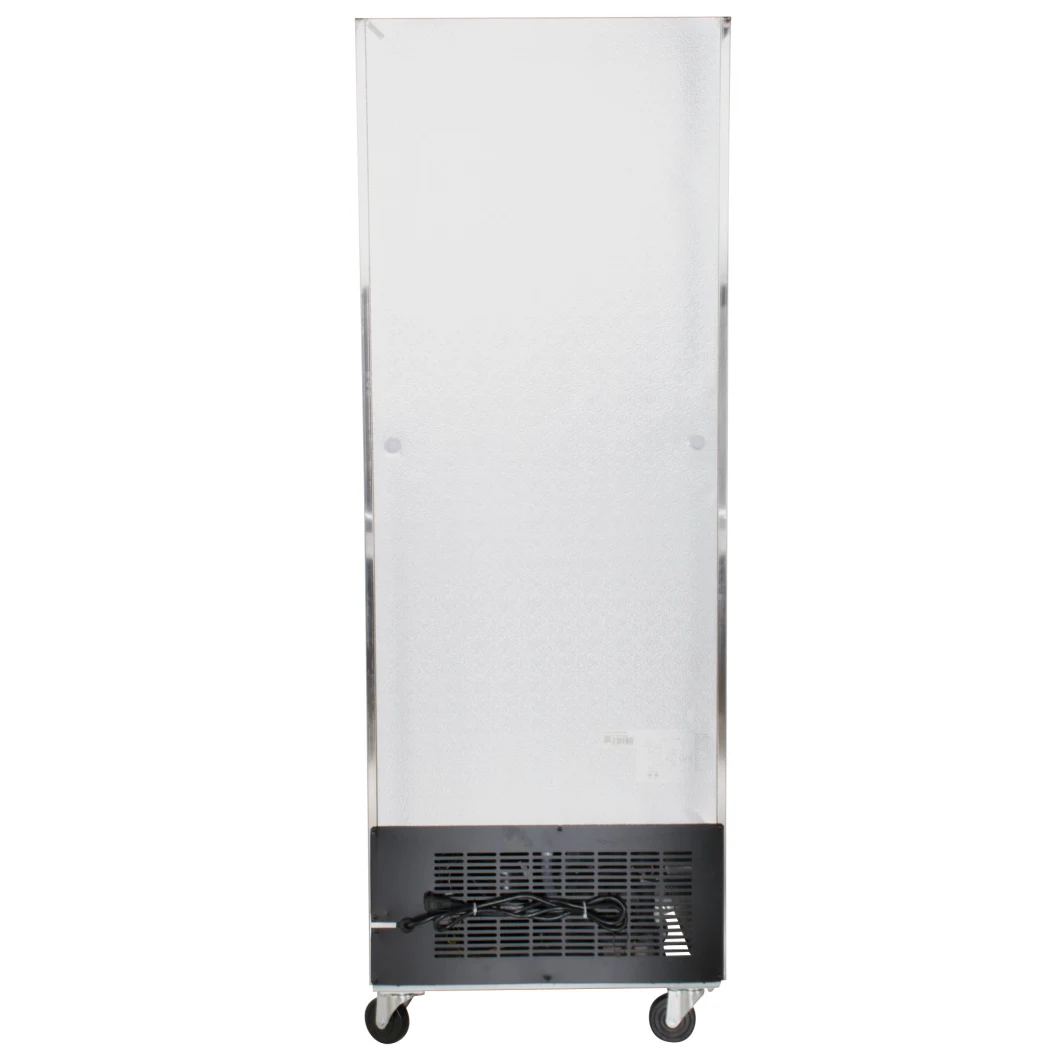 650L Stainless Steel Single Glass Door Display Cold Drink Refrigerator for Kitchen