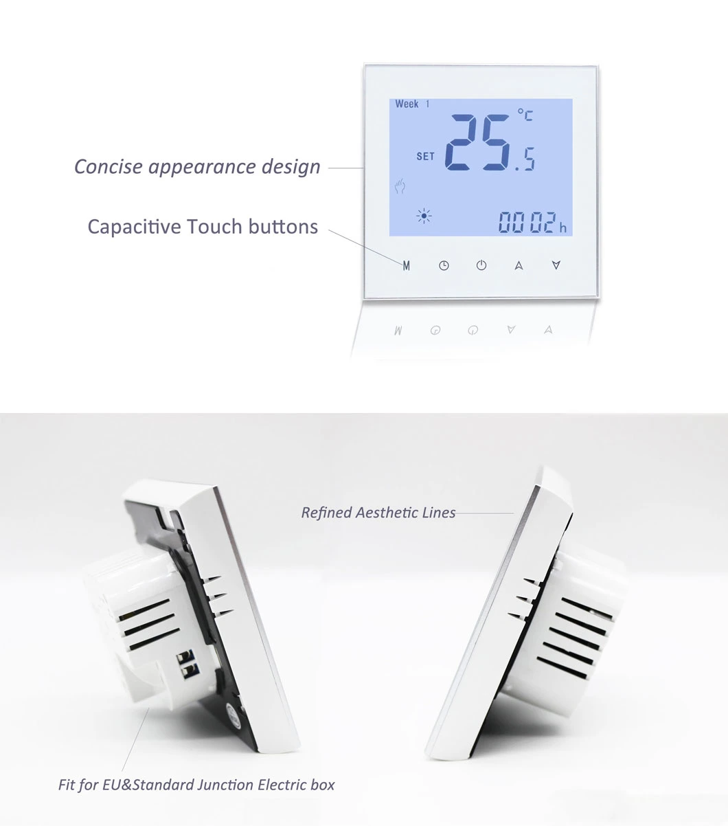 LCD Touch Screen Display Wireless Remote WiFi Control Smart Thermostat