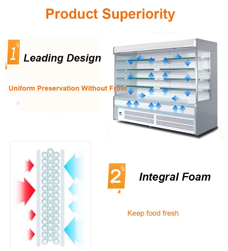 Supermarket Refrigeration Equipment Vegetable Fruit Open Display Fridge Supermarket Fridge