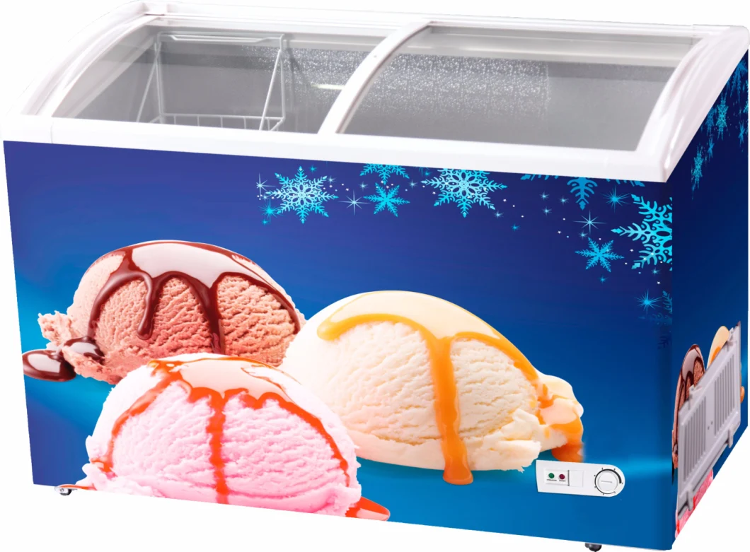 Top Glass Display Freezer for Supermarket Use