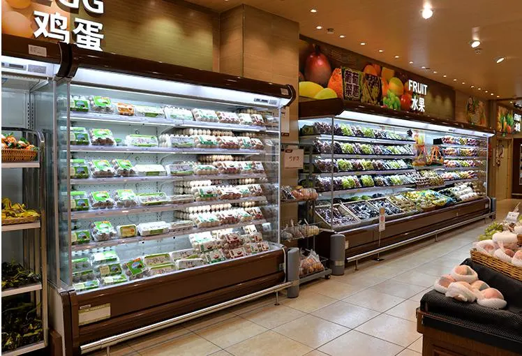 Supermarket Refrigeration Equipment Vegetable Fruit Open Display Fridge Supermarket Fridge