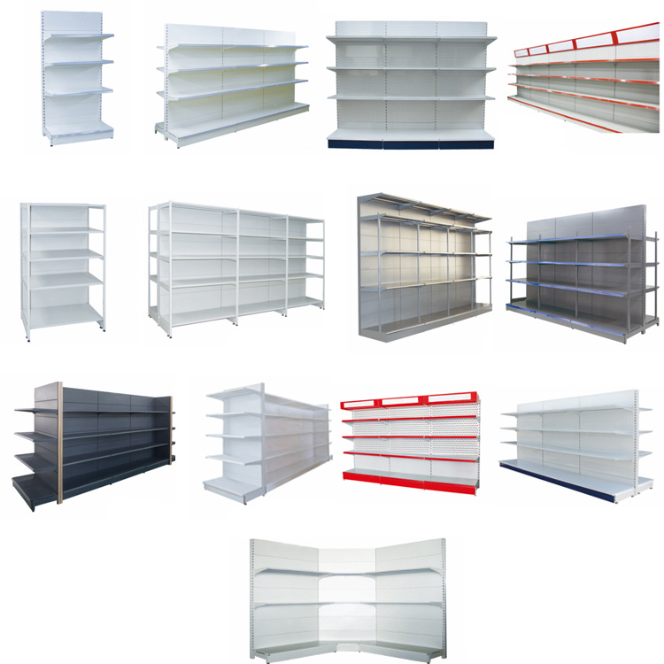 Grocery Store Metal Display Racks Gondola Shelving Supermarket Shelf