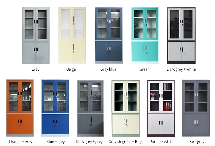 High Capacity Office Furniture Full Glass Door Steel File Cabinet Display Book Storage Shelf Cabinet