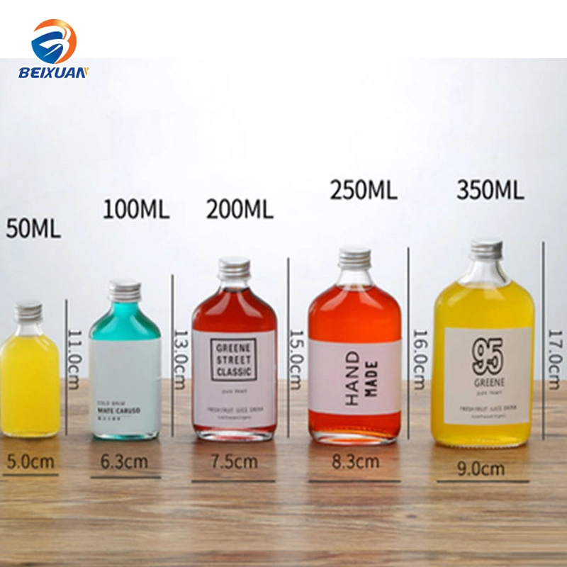 New Design 100ml Small Wine Beverage Bottles Flat Glass Bottles