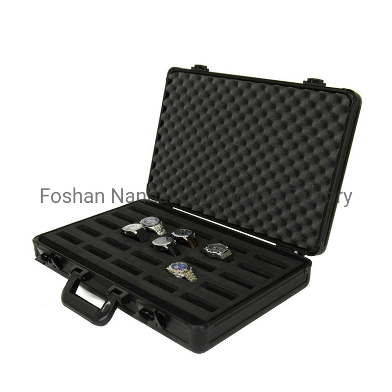 Aluminum Black Watch Case 25 Watches Display Storage Case