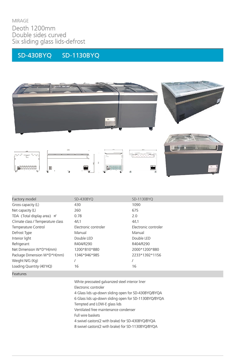 Hot Summer Supermarket Commercial Plug in Island Display Freezer Refrigerator