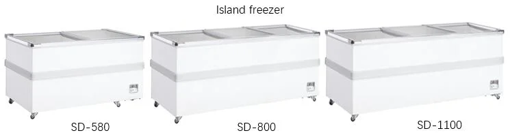 Sliding Glass Lid Chest Freezer Display Refrigerator for Supermarket Restaurant