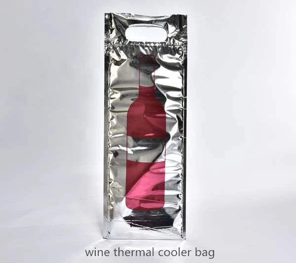 Plastic Thermal Cooler Bag for Wine Beverage Isothermal Wine Tote Bag with EPE Foam Insulation