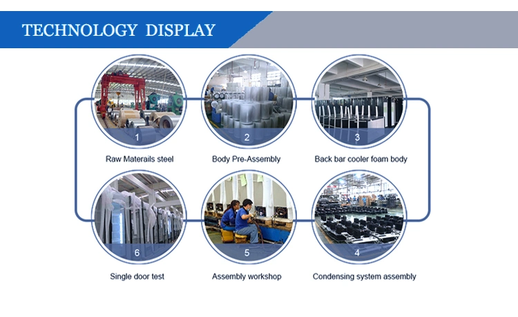 Commercial No Frost System Display Clear Glass Showcase for Cake