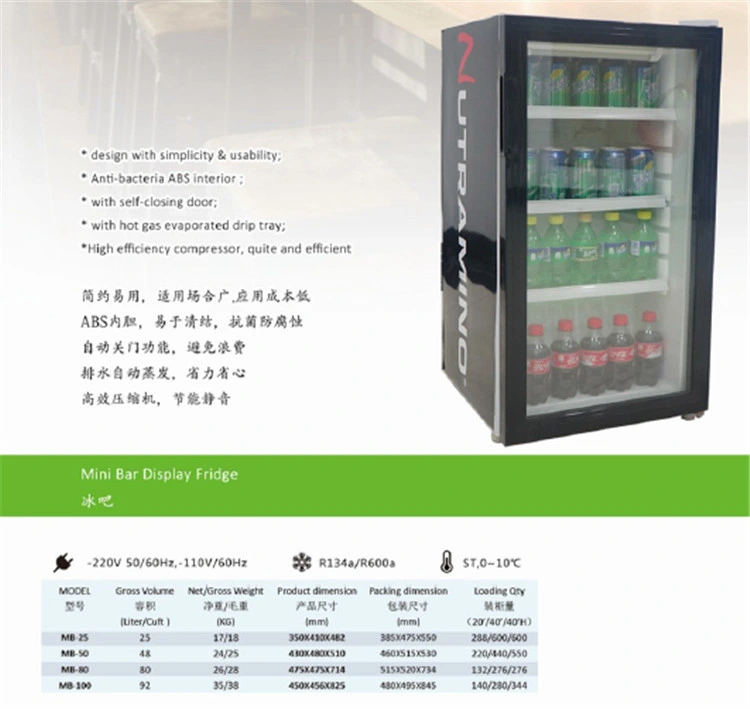 50L Table Top Mini Bar Fridge for Bottle Drink in Bar Shop