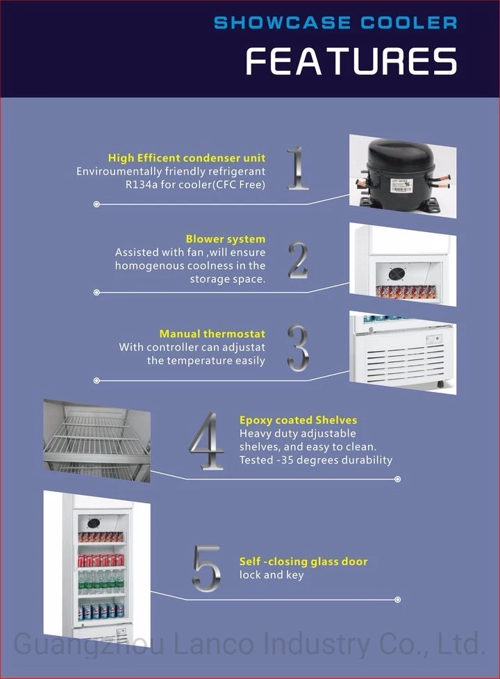 Grocery Display Cooler Cold Soft Drink Showcase for Supermarket Restaurant