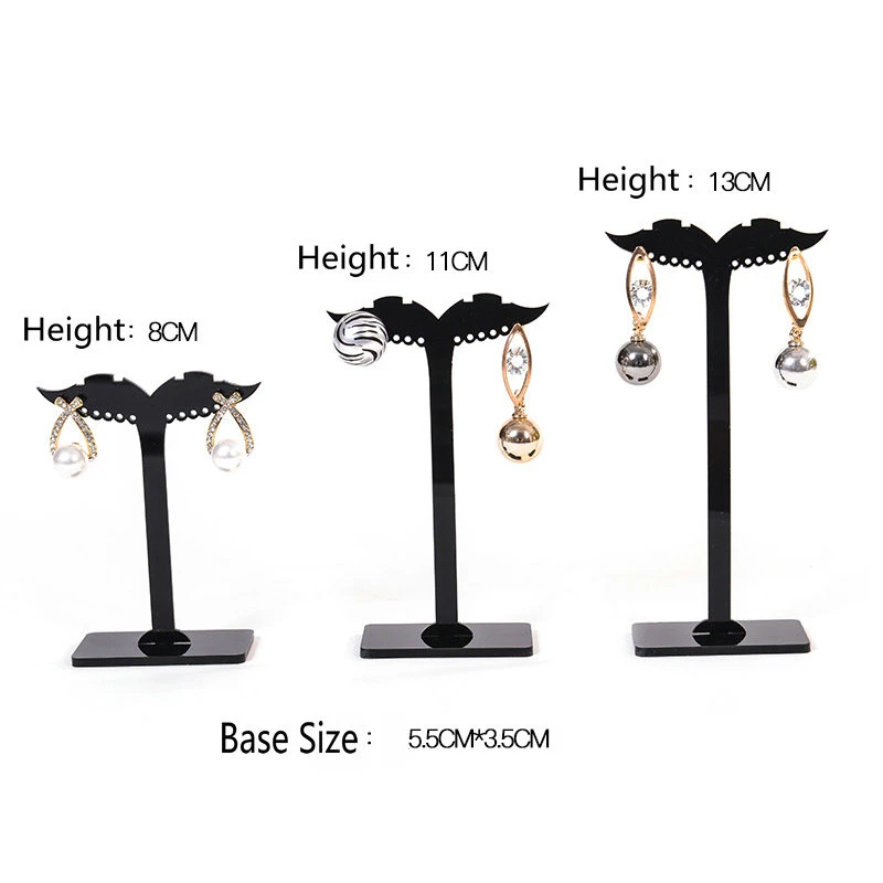 Black Acrylic Earring Display T Stand for Show Display