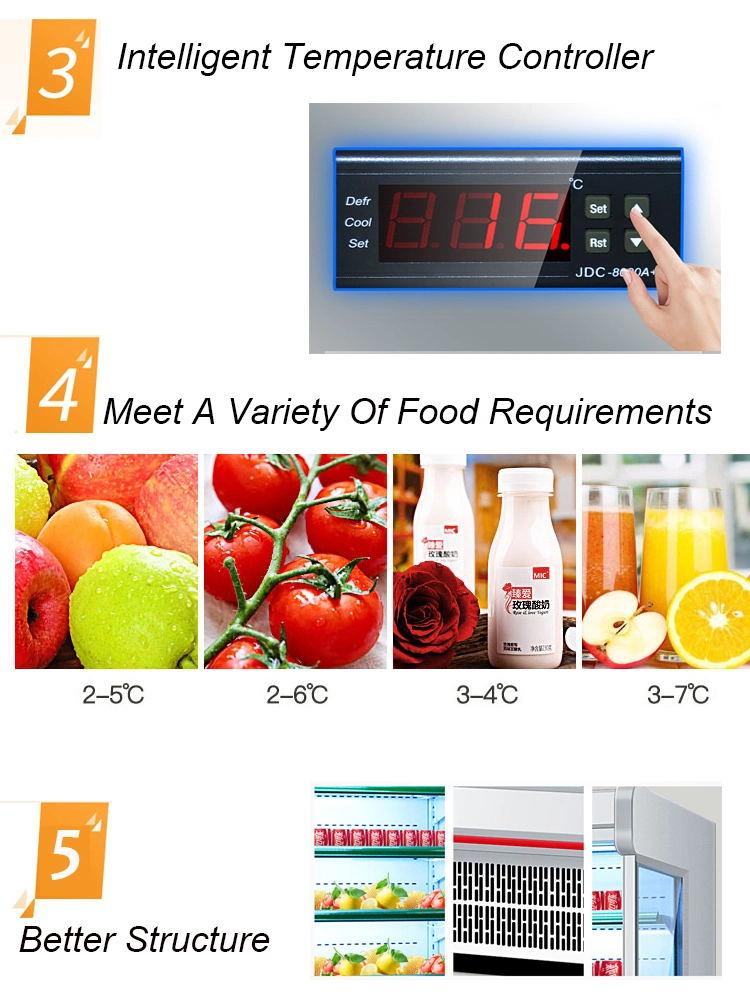 Supermarket Refrigeration Equipment Vegetable Fruit Open Display Fridge Supermarket Fridge