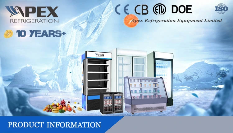 Supermarket Vertical Display Showcase Freezer Single Door Cold Drink Refrigerator