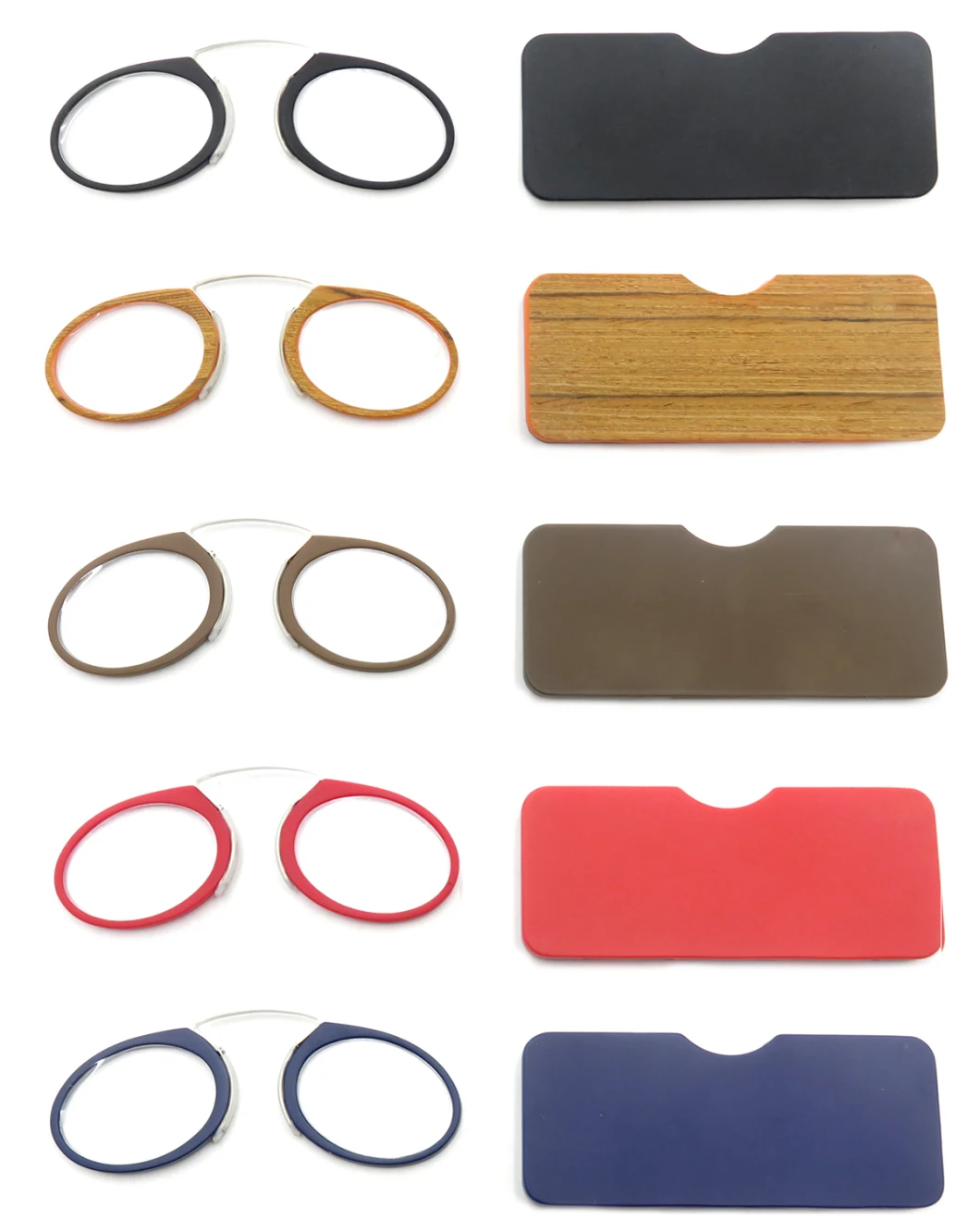 Eyewear Case Metal Core Clip Nose Reading Glasses Display with Case