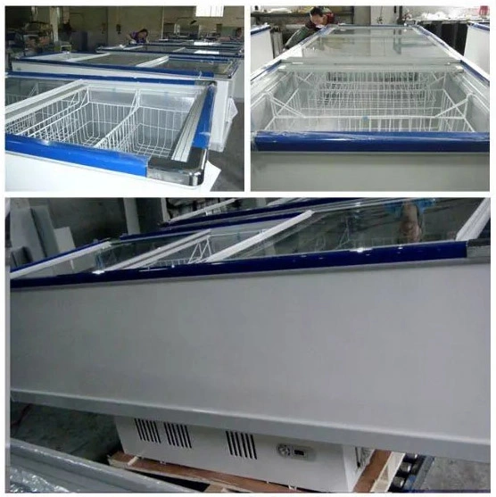 Sliding Glass Lid Chest Freezer Display Refrigerator for Supermarket Restaurant