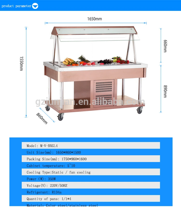 Restaurant Salad Bar / Luxury Salad Bar Fridge / Salad Bar Cooler Guangzhou Manufacturers