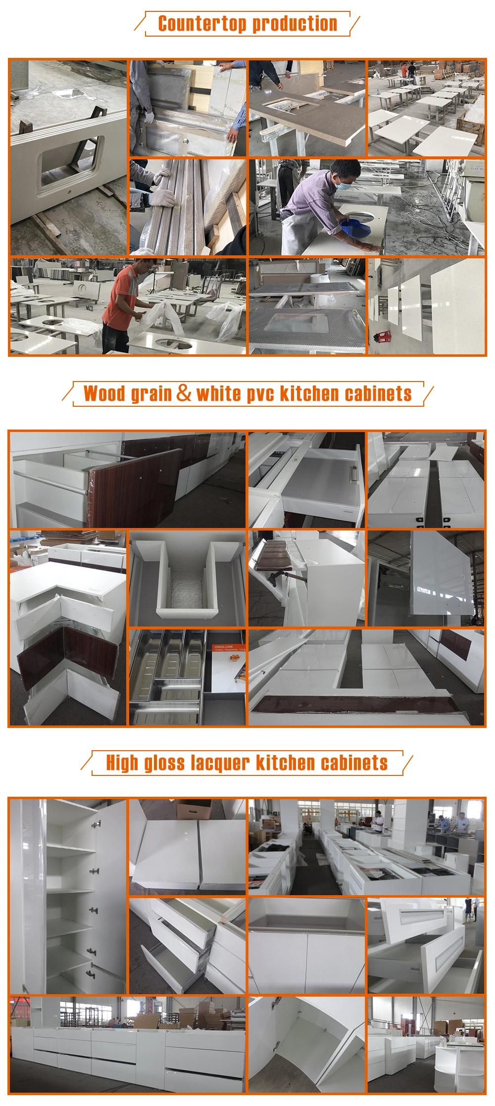 Customized Solid Wood Kitchen Cabinets Furniture with Glass Doors