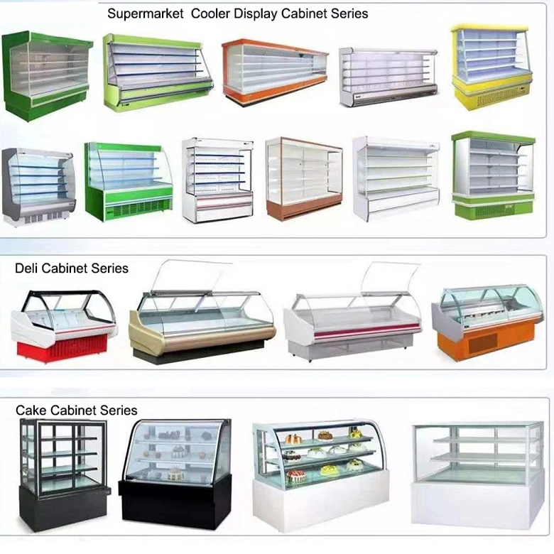 Supermarket Fruit Refrigerator Glass Display Freezer Glass Door Display Cooler