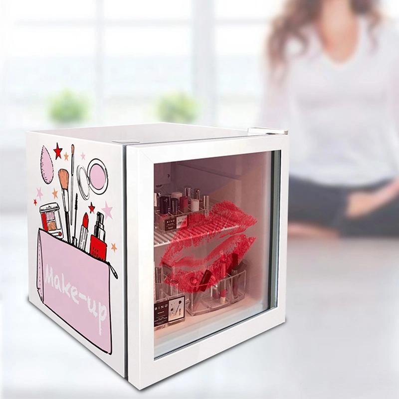 Osmetic Fridge Skincare Mini Refrigerator Glass Door Freezer Drink Cooler Make up Bar Fridge