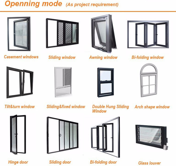 Interior Aluminum Bi-Folding Door Glass Door Metal Door with Tempered Glass